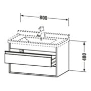 Duravit Waschtischunterschrank Ketho 80x45,5cm, Ei Nat, 2 Schubk., wandhängend-4