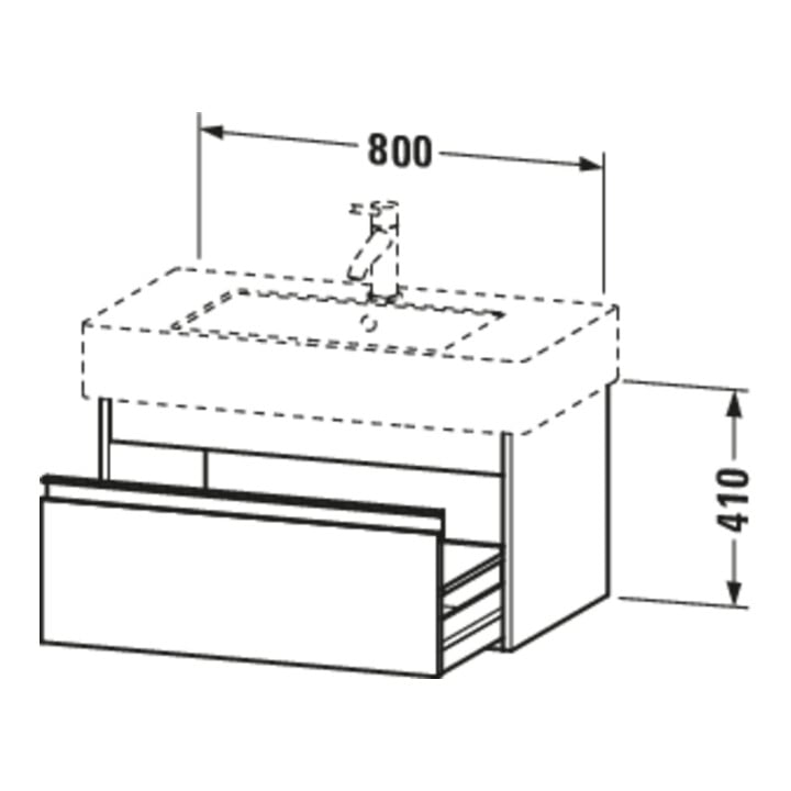 Duravit Waschtischunterschrank Ketho 80x45,5cm, Ei sw, 1 Auszug, wandhängend