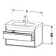 Duravit Waschtischunterschrank Ketho 80x45,5cm, Ei sw, 2 Schubk., wandhängend