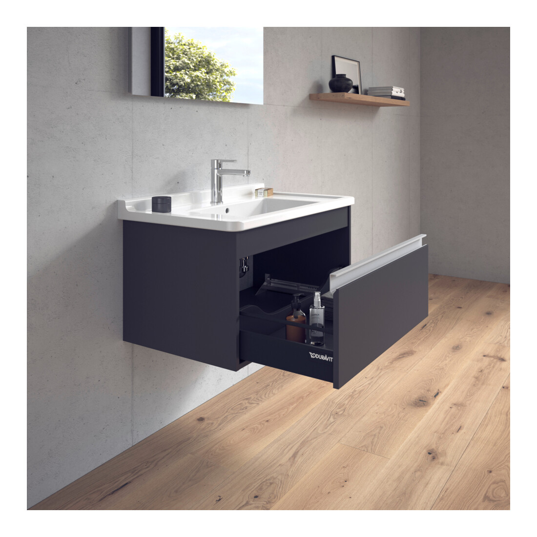 Duravit Waschtischunterschrank Ketho 80x45,5cm, graph ma, 1 Ausz., wandhängend