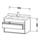 Duravit Waschtischunterschrank Ketho 80x45,5cm, graph ma, 2 Schubk., wandhängend