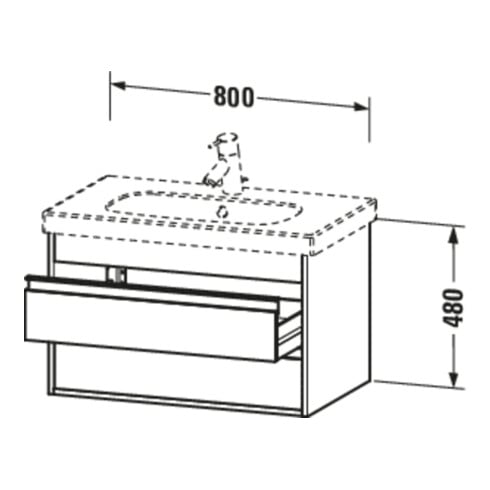 Duravit Waschtischunterschrank Ketho 80x45,5cm, lei, 2 Schubk., wandhängend