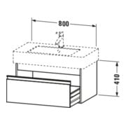 Duravit Waschtischunterschrank Ketho 80x45,5cm, Nussb dkl., 1 Ausz., wandhängend-3
