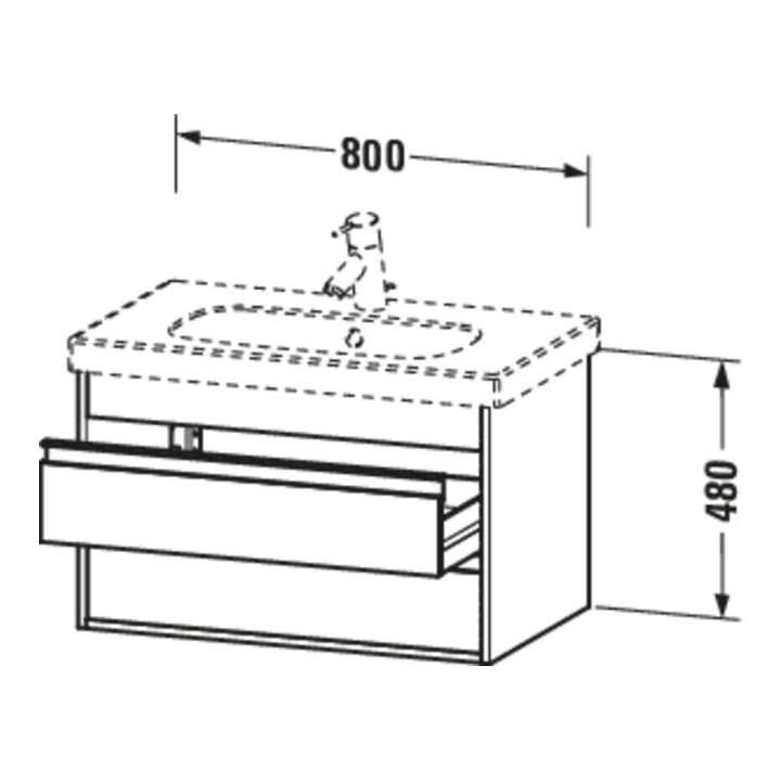 Duravit Waschtischunterschrank Ketho 80x45,5cm, Nussb dkl., 2 Schubk., wandhängend