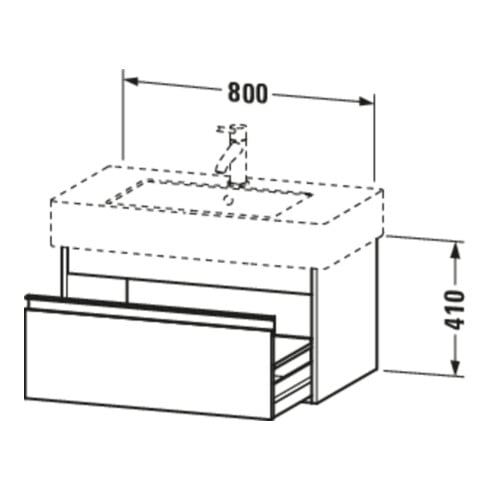 Duravit Waschtischunterschrank Ketho 80x45,5cm, Nussb Nat, 1 Ausz., wandhängend