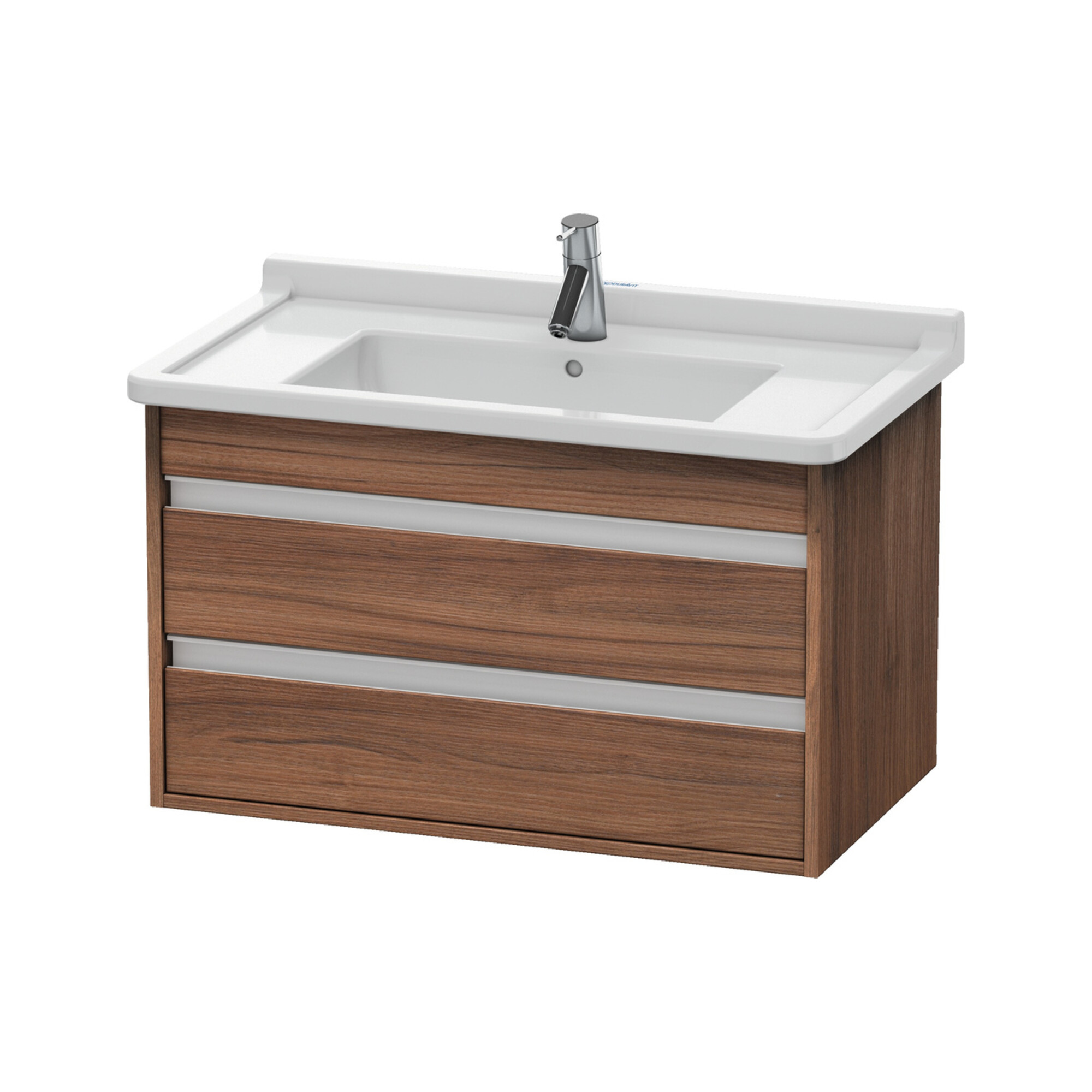 Duravit Waschtischunterschrank Ketho 80x45,5cm, Nussb Nat, 2 Schubk., wandhängend