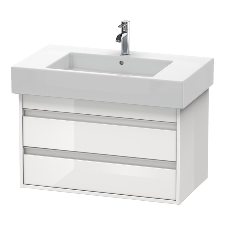Duravit Waschtischunterschrank Ketho 80x45,5cm, Nussb Nat, 2 Schubk., wandhängend