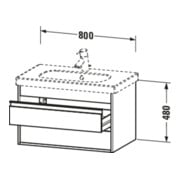 Duravit Waschtischunterschrank Ketho 80x45,5cm, Tau, 2 Schubk., wandhängend-2