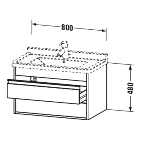 Duravit Waschtischunterschrank Ketho 80x45,5cm, Tau, 2 Schubk., wandhängend