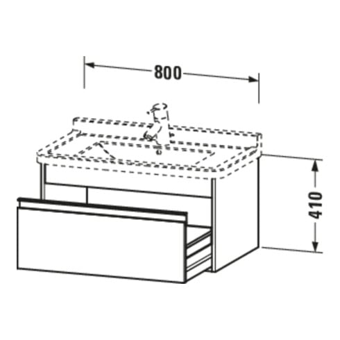 Duravit Waschtischunterschrank Ketho 80x45,5cm, Taupe, 1 Auszug, wandhängend