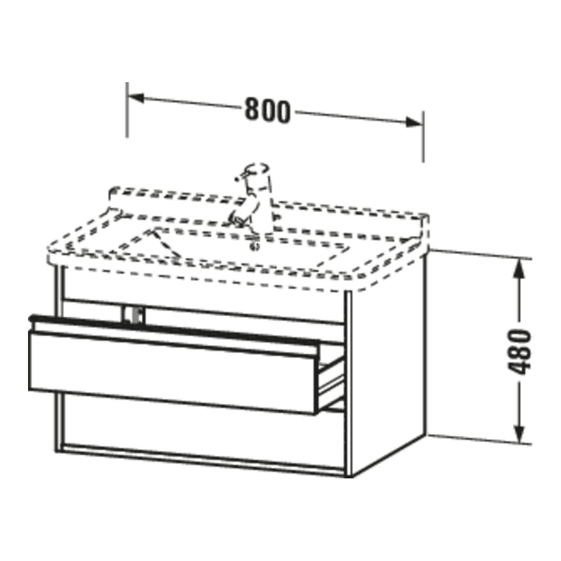 Duravit Waschtischunterschrank Ketho 80x45,5cm, we ma, 2 Schubk., wandhängend