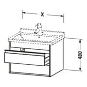 Duravit Waschtischunterschrank Ketho 80x45,5cm, we ma, 2 Schubk., wandhängend-5