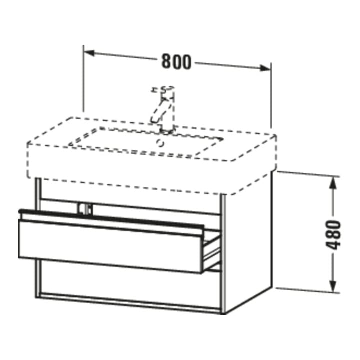 Duravit Waschtischunterschrank Ketho 80x45,5cm, we ma, 2 Schubk., wandhängend