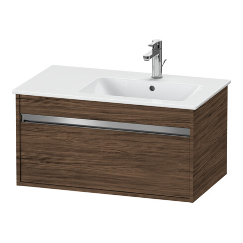 Duravit Waschtischunterschrank Ketho 80x47,5cm, Nussb dkl., 1 Ausz., wandhängend