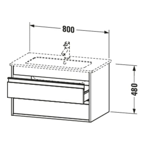 Duravit Waschtischunterschrank Ketho 80x47,5cm, we ma, 2 Schubk., wandhängend