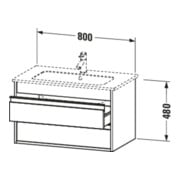 Duravit Waschtischunterschrank Ketho 80x47,5cm, we ma, 2 Schubk., wandhängend-4