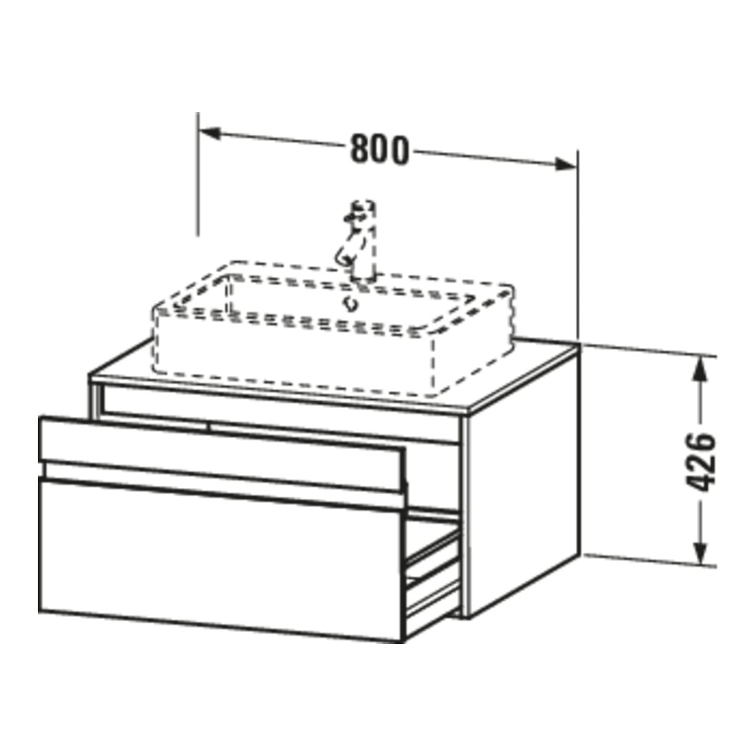 Duravit Waschtischunterschrank Ketho 80x55cm, bg m, f AWT m, 1 Ausz., wandhängend