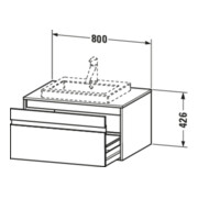 Duravit Waschtischunterschrank Ketho 80x55cm, E N, f EWT m, 1 Ausz., wandhängend-3