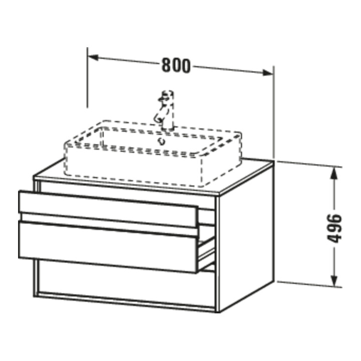 Duravit Waschtischunterschrank Ketho 80x55cm, E s, f AWT mitt., 2 Schubk.