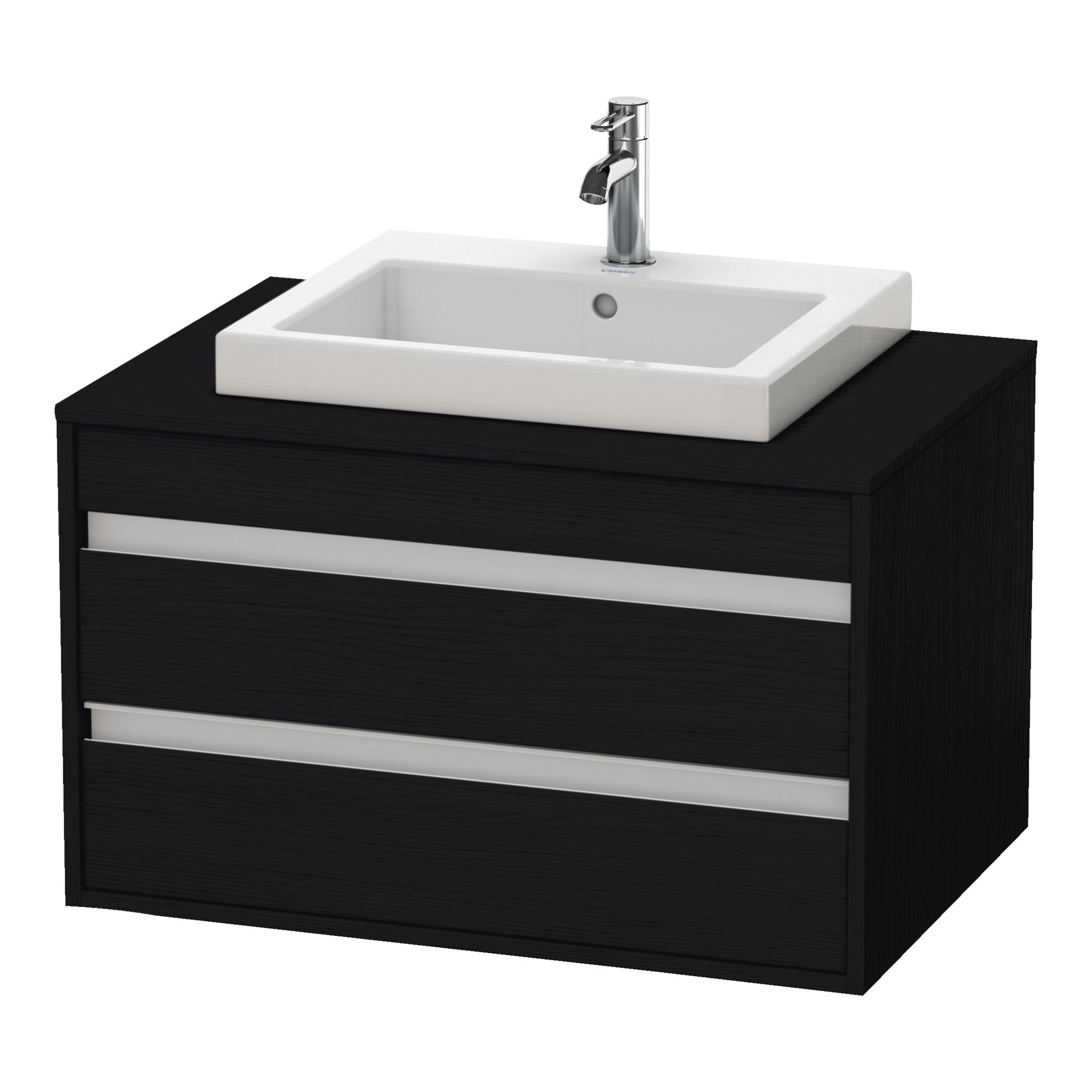Duravit Waschtischunterschrank Ketho 80x55cm, Ei sw, f Einbauwaschtisch mitt., 2 Schubk.