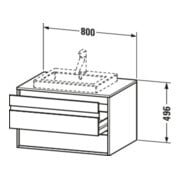 Duravit Waschtischunterschrank Ketho 80x55cm, Ei sw, f Einbauwaschtisch mitt., 2 Schubk.-3