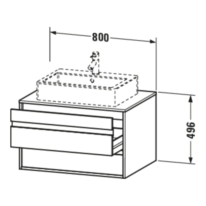 Duravit Waschtischunterschrank Ketho 80x55cm, N N, f AWT mitt., 2 Schubk.