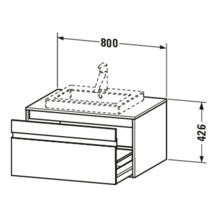 Duravit Waschtischunterschrank Ketho 80x55cm, T, f EWT mitt., 1 Ausz., wandhängend