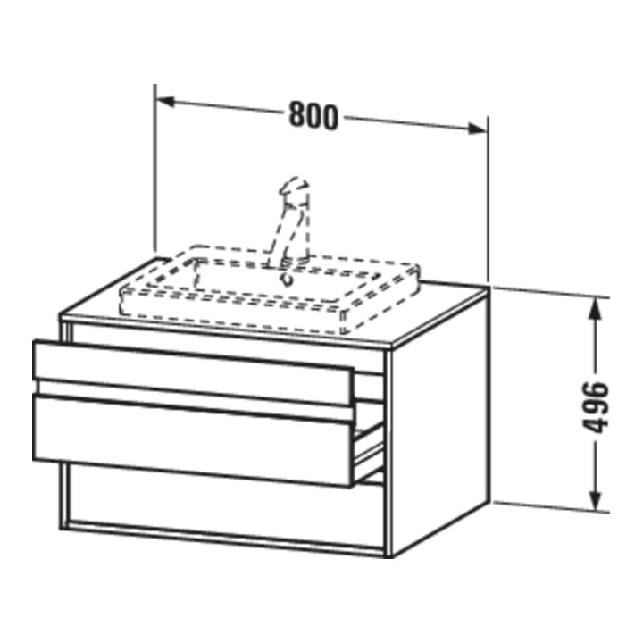Duravit Waschtischunterschrank Ketho 80x55cm, Tau, f Einbauwaschtisch mitt., 2 Schubk.