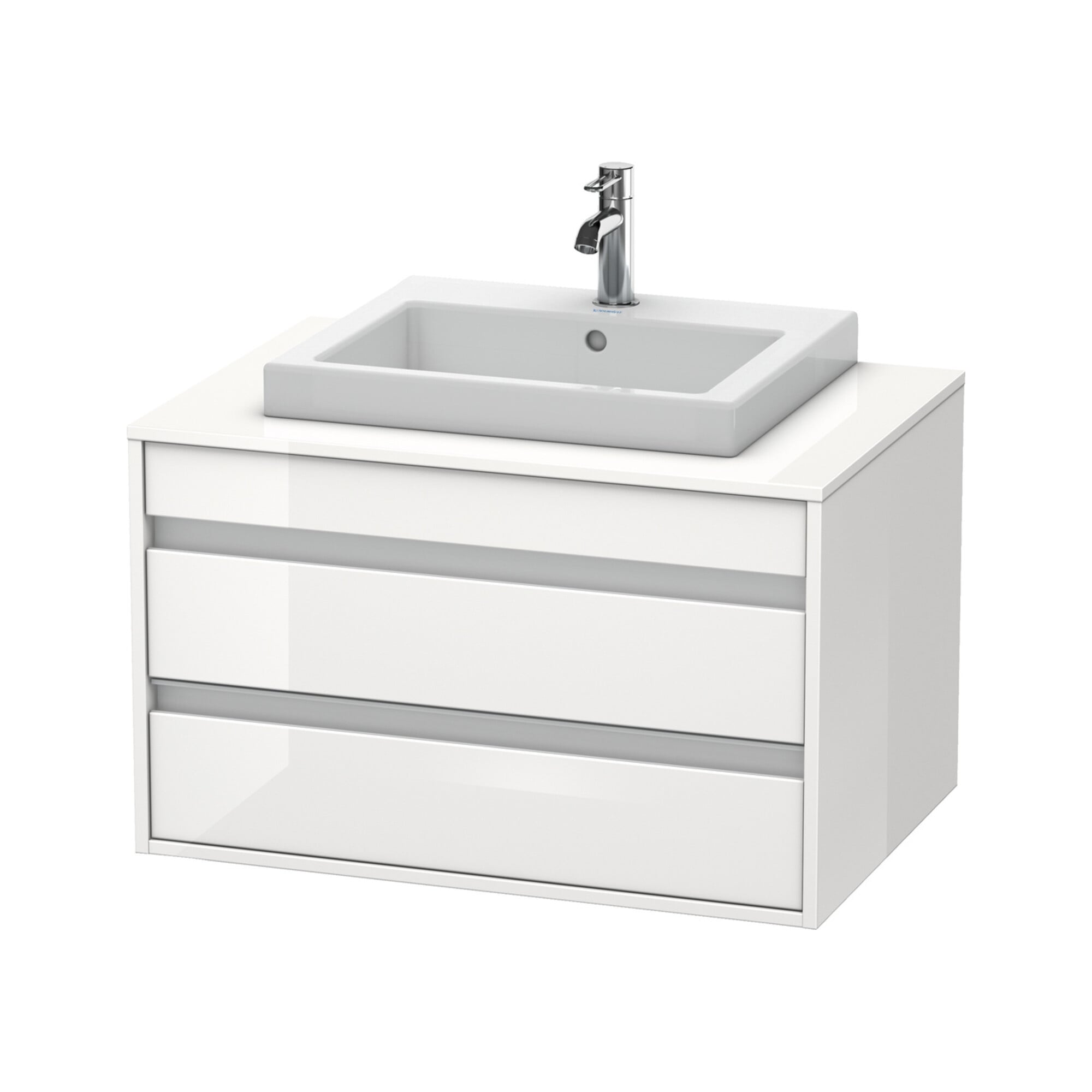 Duravit Waschtischunterschrank Ketho 80x55cm, w hgl, f Einbauwaschtisch mitt., 2 Schubk.