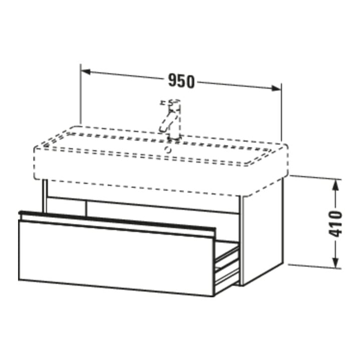 Duravit Waschtischunterschrank Ketho 95x44cm, graph ma, 1 Auszug, wandhängend