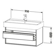 Duravit Waschtischunterschrank Ketho 95x44cm, graph ma, 2 Schubk., wandhängend-4