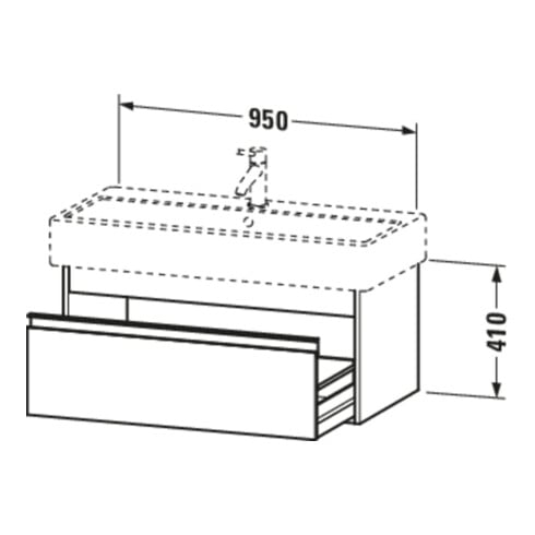 Duravit Waschtischunterschrank Ketho 95x44cm, Taupe, 1 Auszug, wandhängend