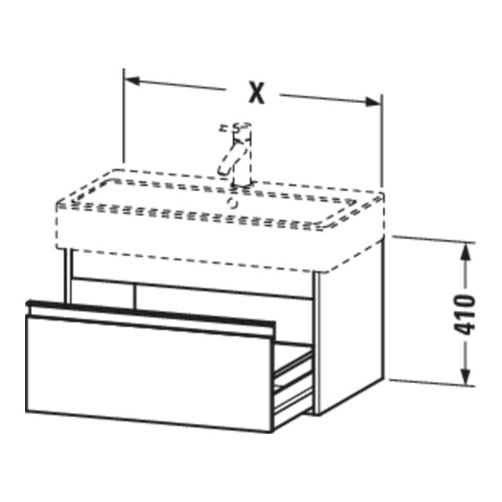 Duravit Waschtischunterschrank Ketho 95x44cm, we hgl, 1 Auszug, wandhängend