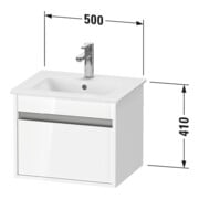Duravit Waschtischunterschrank Ketho Compact 50x41,2x41cm, 1 Ausz., wandhängend, betongr ma-4