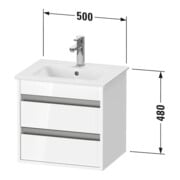 Duravit Waschtischunterschrank Ketho Compact 50x41,2x48cm, 2 Schubk., wandhängend, Ei natur-4