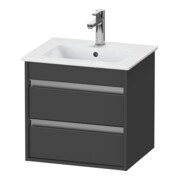 Duravit Waschtischunterschrank Ketho Compact 50x41,2x48cm, 2 Schubk., wandhängend, graph ma