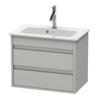 Duravit Waschtischunterschrank Ketho Compact 60x38,5cm, betongr ma, 2 Schubk., wandhängend