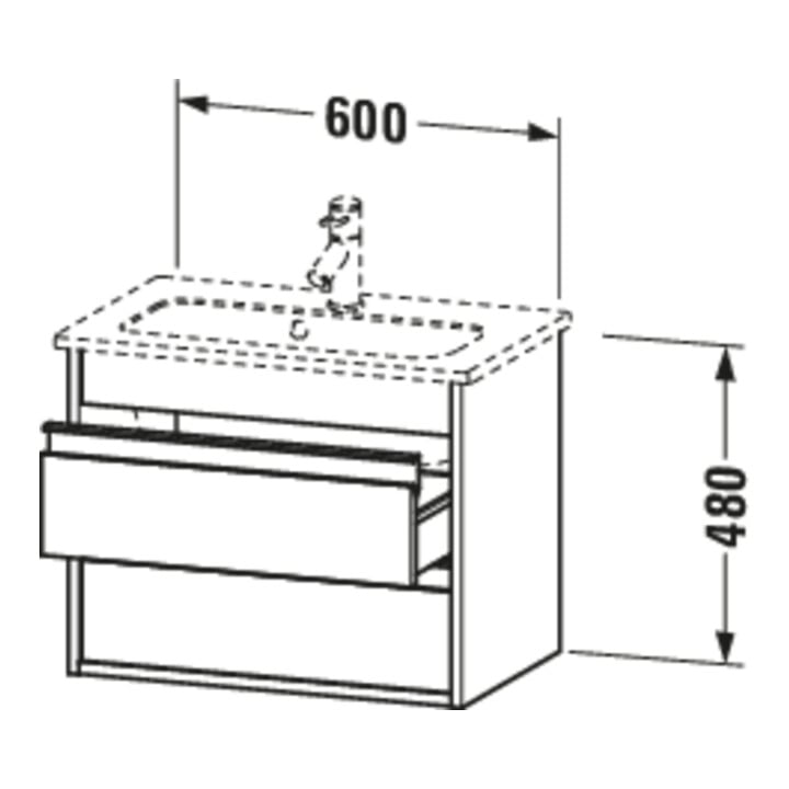 Duravit Waschtischunterschrank Ketho Compact 60x38,5cm, lei, 2 Schubk., wandhängend