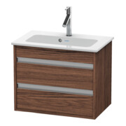 Duravit Waschtischunterschrank Ketho Compact 60x38,5cm, Nussb dkl., 2 Schubk., wandhängend