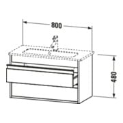 Duravit Waschtischunterschrank Ketho Compact 80x38,5cm, Tau, 2 Schubk., wandhängend-5