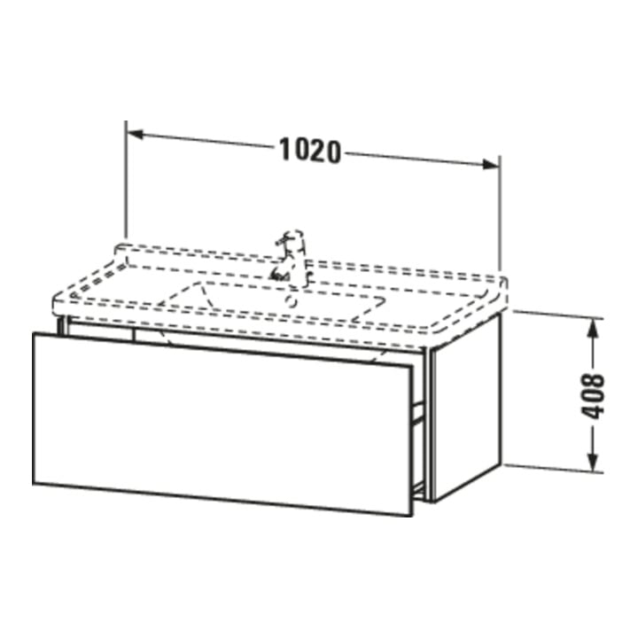 Duravit Waschtischunterschrank L-Cube 102x46,9cm, we. hgl, 1 Ausz., wandhängend