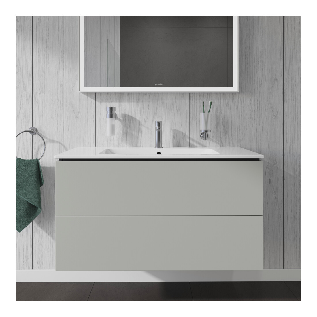 Duravit Waschtischunterschrank L-Cube 102x48,1cm, betongr ma, 2 Schub., wandhängend