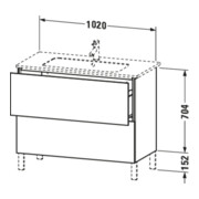 Duravit Waschtischunterschrank L-Cube 102x48,1cm, Ei marm., 2 Auszüge, stehend-4