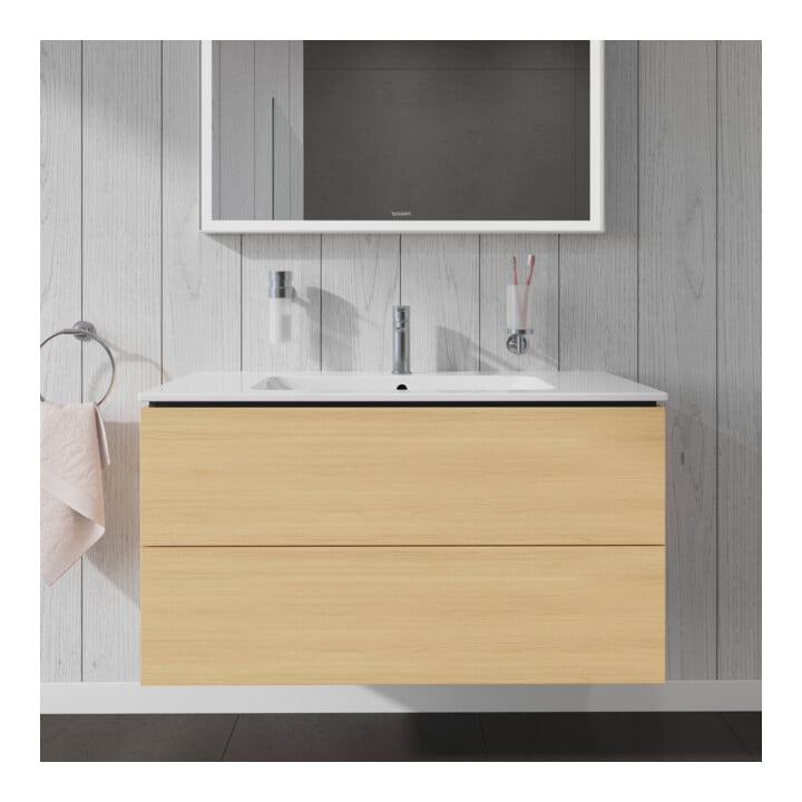 Duravit Waschtischunterschrank L-Cube 102x48,1cm, Ei Nat, 2 Schubk., wandhängend