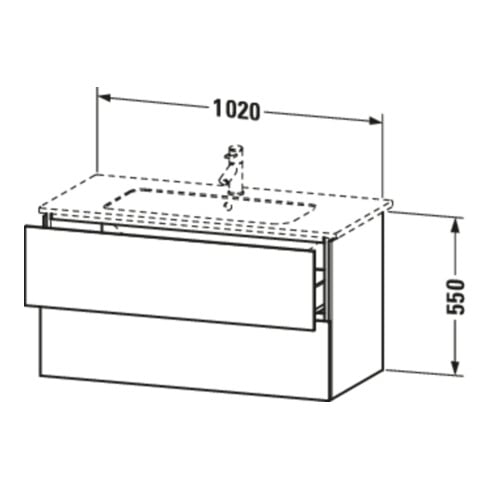 Duravit Waschtischunterschrank L-Cube 102x48,1cm, Ei Nat, 2 Schubk., wandhängend