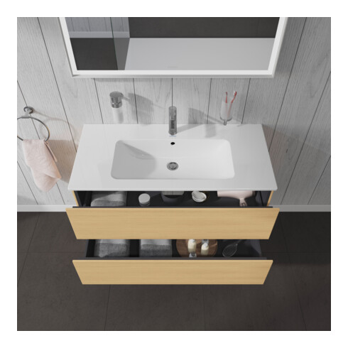 Duravit Waschtischunterschrank L-Cube 102x48,1cm, Ei Nat, 2 Schubk., wandhängend