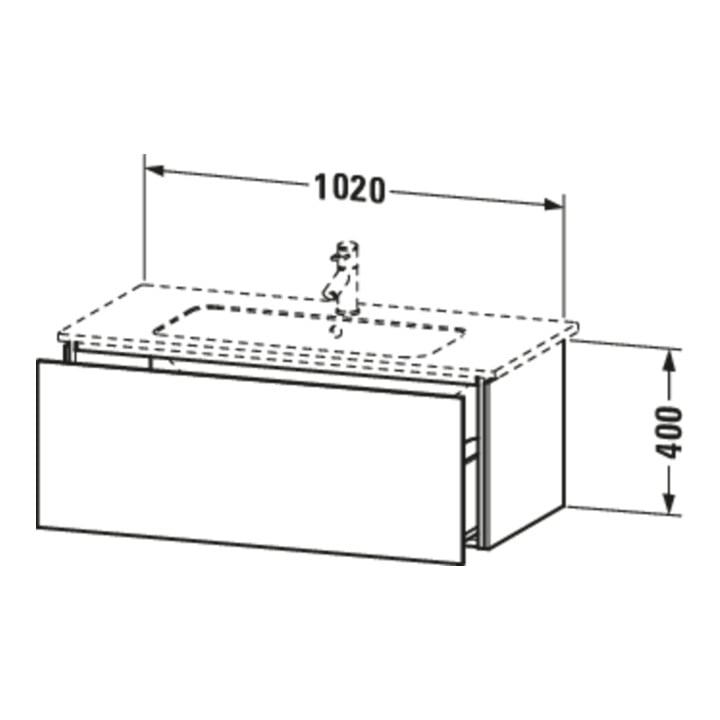 Duravit Waschtischunterschrank L-Cube 102x48,1cm, f Gr s-matt, 1 Ausz., wandhängend