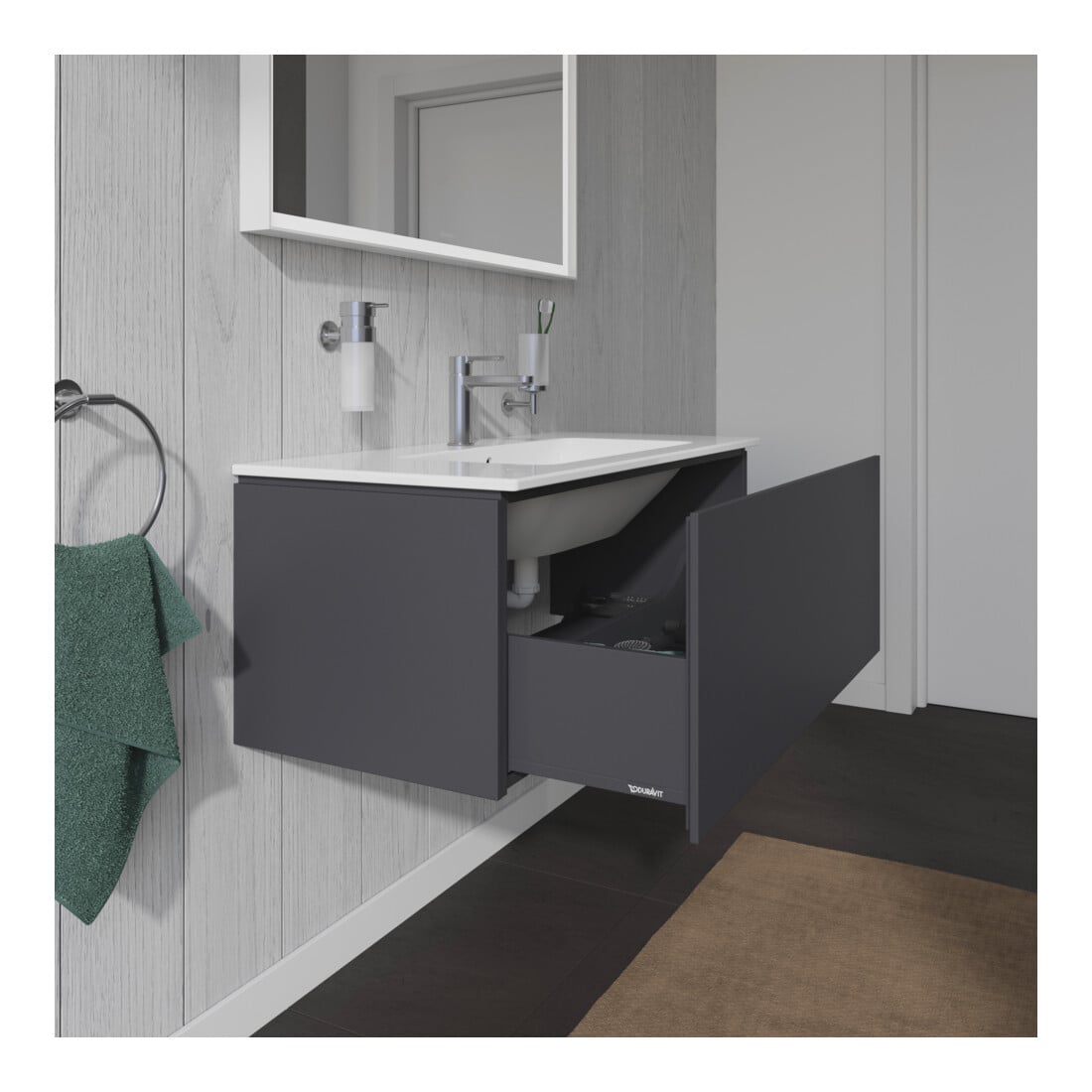 Duravit Waschtischunterschrank L-Cube 102x48,1cm, graph ma, 1 Ausz., wandhängend