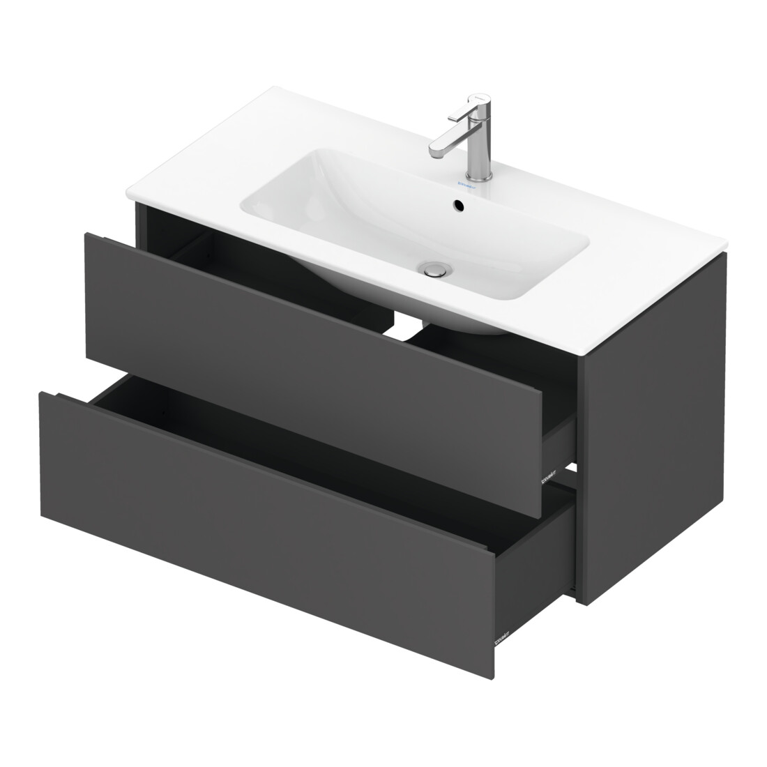 Duravit Waschtischunterschrank L-Cube 102x48,1cm, graph ma, 2 Schub., wandhängend