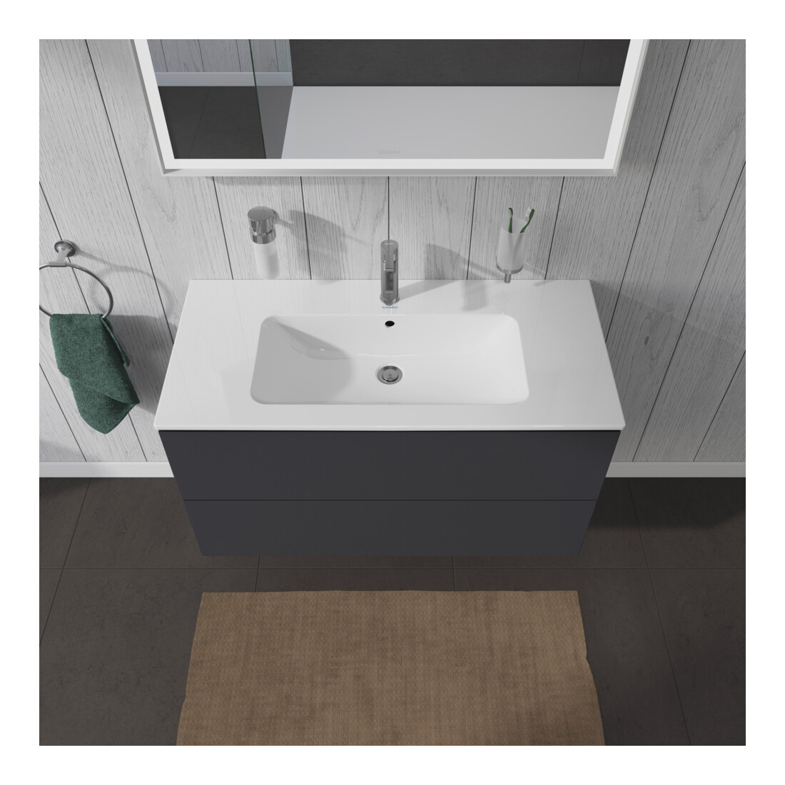 Duravit Waschtischunterschrank L-Cube 102x48,1cm, graph ma, 2 Schub., wandhängend